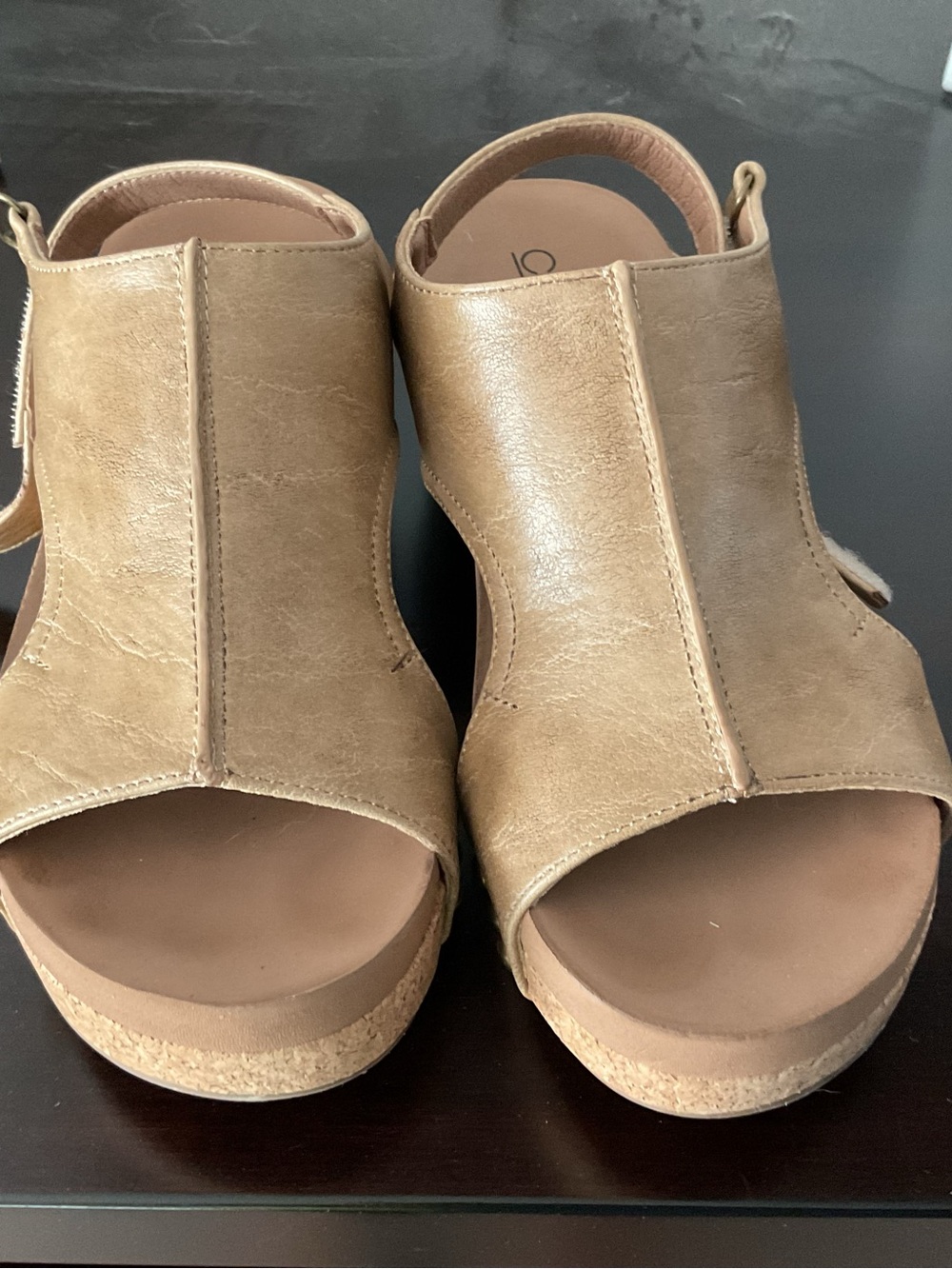 Women's Clark’s Tan Open-Toe Wedge Sandals